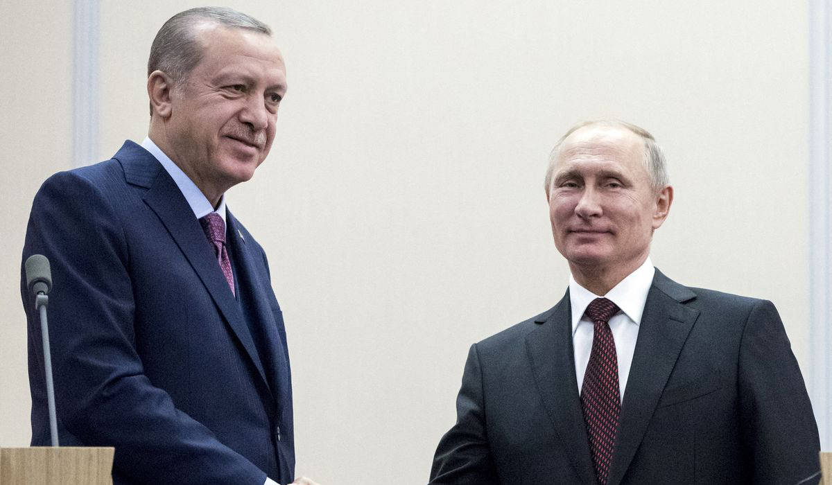 Vladimir Putin with Tayyip Erdogan